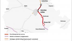 mapa dróg woj. lubuskie - droga ekspresowa S3
