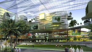 Wizualizacja dzielnicy finansowej Króla Abdullaha w Rijadzie, fot. Henning Larsen Architects