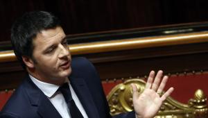 Matteo Renzi, premier Włoch podczas wystąpienia w Senacie, 24.02.2014.